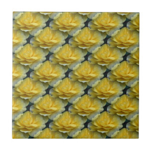 Yellow Roses Floral Art Nature Tile