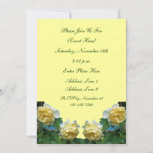Yellow Roses Floral Invitation