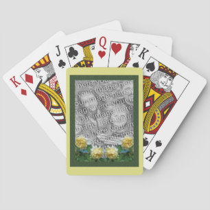 Yellow Roses Flowers Frame Photo Template Playing Cards