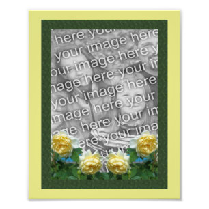 Yellow Roses Flowers Frame Template Photo Print