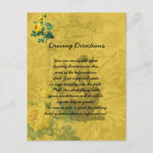 Yellow Roses Informational Sheet Enclosure Card