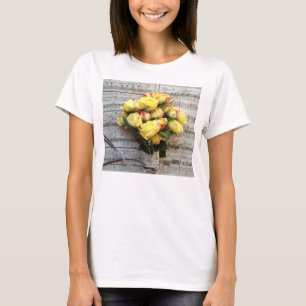 Yellow roses on old music T-Shirt