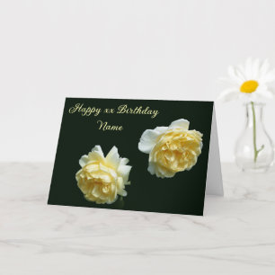 Yellow Roses Personalised Birthday  Card