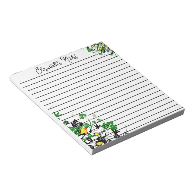 Yellow Roses personalised Notepad (Angled)