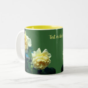 Yellow Roses Personalised Two-Tone Coffee Mug