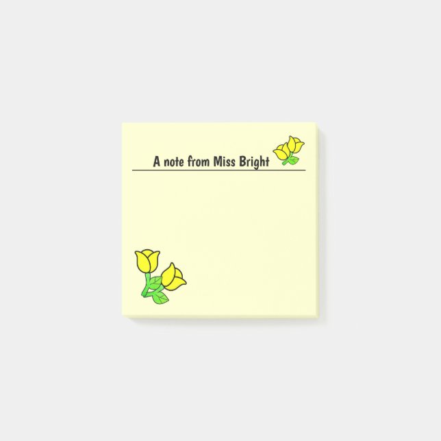 Yellow Roses Post-It Notes (Front)