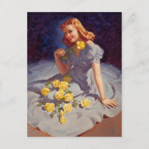 Yellow Roses Postcard