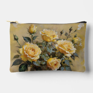 Yellow Roses Print Accessory Pouch