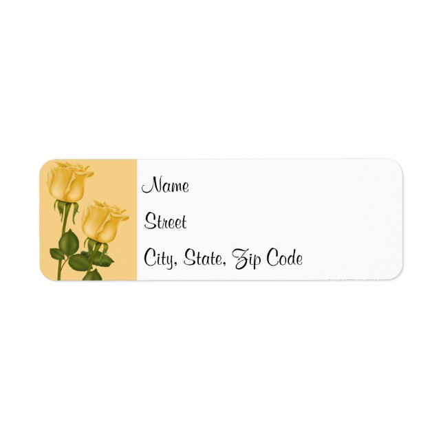 Yellow Roses Return Address Label (Front)
