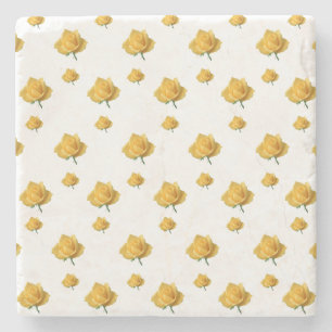 Yellow Roses Stone Coaster
