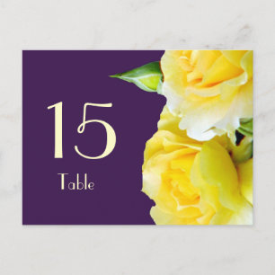 Yellow Roses Table Number Postcard