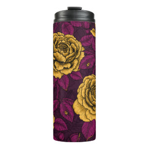 Yellow roses thermal tumbler
