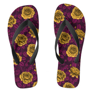 Yellow roses thongs