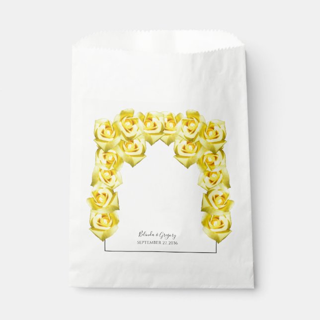 Yellow Roses Wedding   Favour Bag (Front)