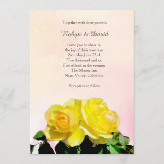 Yellow Roses Wedding Invitation