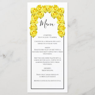Yellow Roses Wedding  Menu