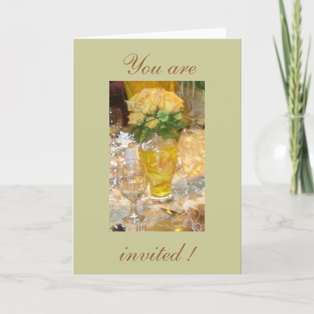 Yellow roses  - You are, invited ! Invitation (Front)