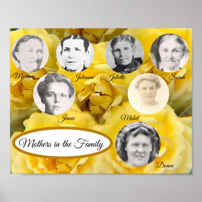 Yellow RosesMothers in the Family Photo Poster (Front)