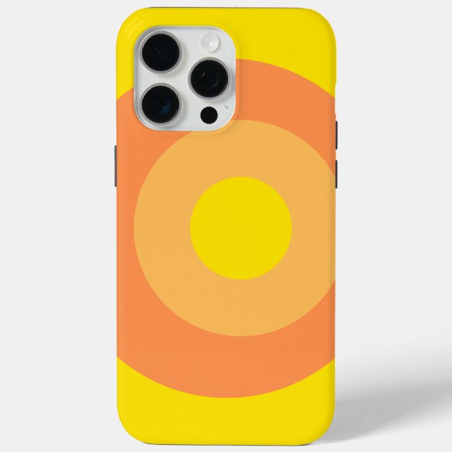 Yellow Round Apple iPhone 15 Pro Max Case (Back)