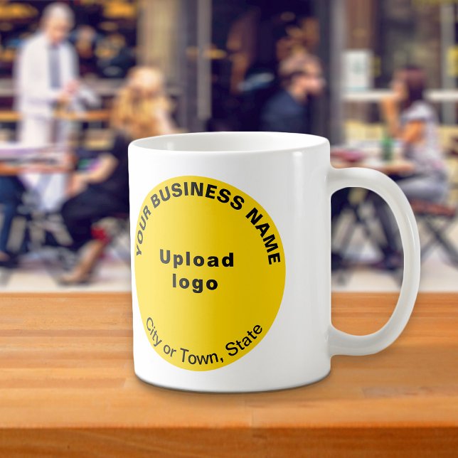 Yellow Round Business Brand on Mug (Yellow round business brand on mug)