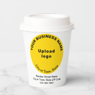 Yellow Round Shape Business Brand on Paper Cup