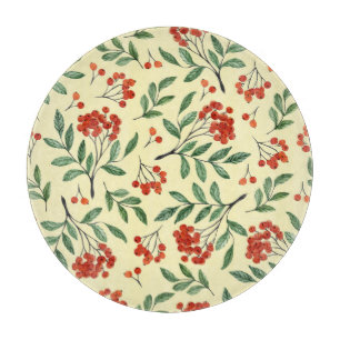 Yellow Rowan Watercolor Seamless Pattern Cutting Board