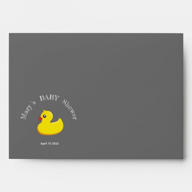 yellow rubber duck - baby shower envelopes (Front)