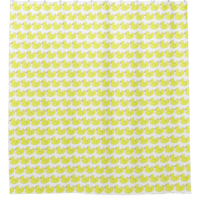 Yellow Rubber Duck Bathtub Toy Ducky Duckie Shower Curtain (Front)