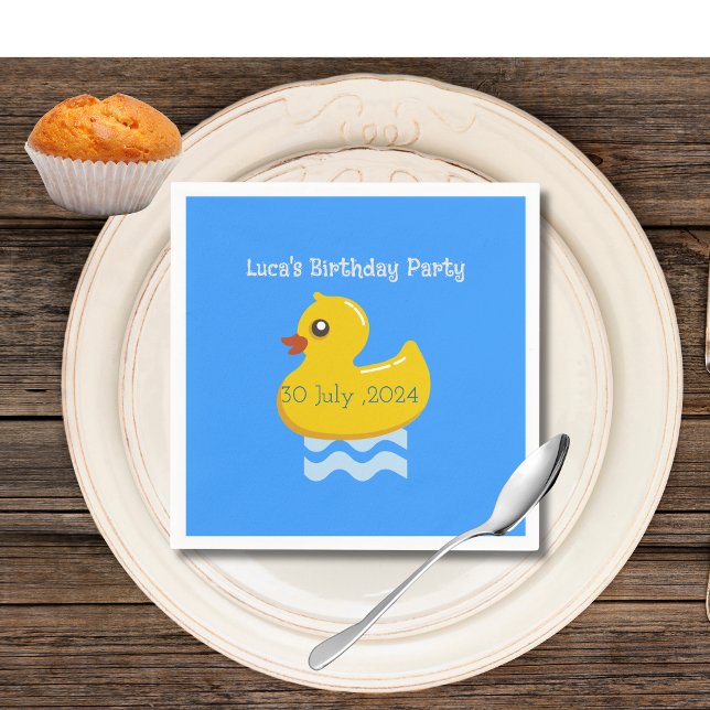 yellow rubber duck birthday party  napkin (Creator Uploaded)