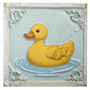 Yellow Rubber Duck Cute Duckie Ducky Toy Bathroom Ceramic Tile