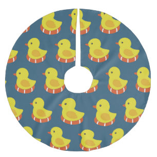 Yellow rubber duck, cute, seamless pattern. brushed polyester tree skirt