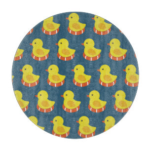 Yellow rubber duck, cute, seamless pattern. cutting board