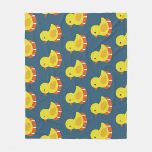 Yellow rubber duck, cute, seamless pattern. fleece blanket