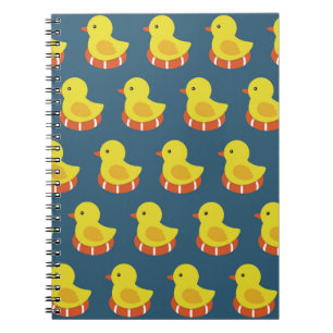 Yellow rubber duck, cute, seamless pattern. notebook