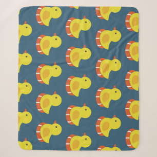 Yellow rubber duck, cute, seamless pattern. sherpa blanket