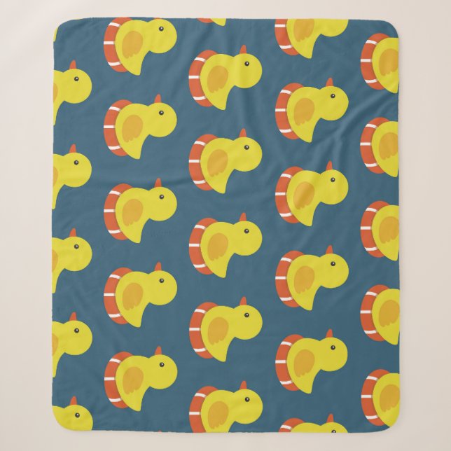 Yellow rubber duck, cute, seamless pattern. sherpa blanket (Front)