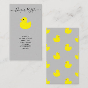Yellow Rubber Duck Diaper Raffle Ticket Enclosure Card