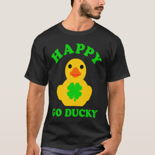 Yellow Rubber Duck Happy Go Ducky Funny Pun St Pat T-Shirt