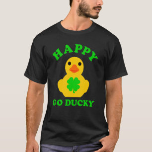 Yellow Rubber Duck Happy Go Ducky Pun St Patricks T-Shirt