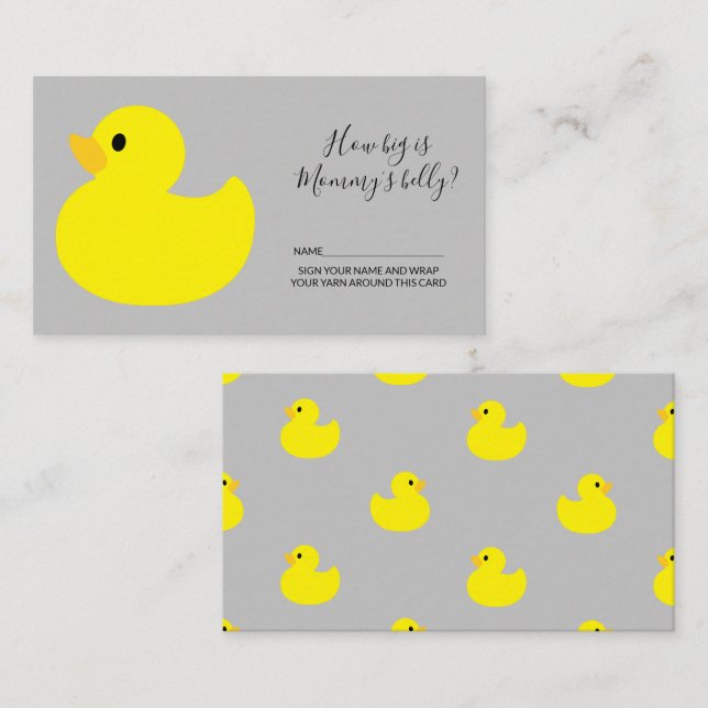 Yellow Rubber Duck How big is mummy's belly Enclosure Card (Front/Back)