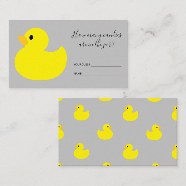 Yellow Rubber Duck How many candies are in the jar Enclosure Card (Front/Back)