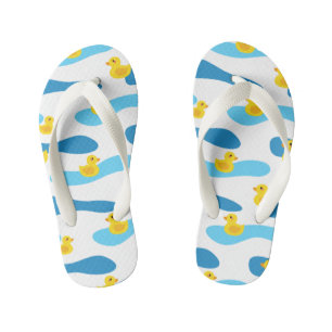 Yellow Rubber Duck Pattern Kid's Thongs