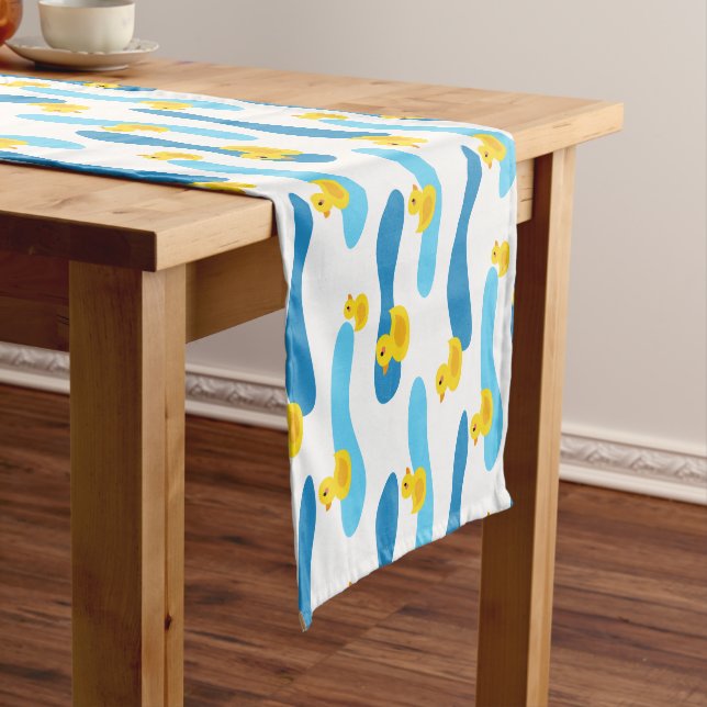 Yellow Rubber Duck Pattern Short Table Runner (In Situ)