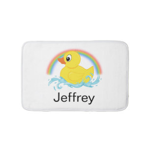 Yellow Rubber Duck Personalised Bath Mat