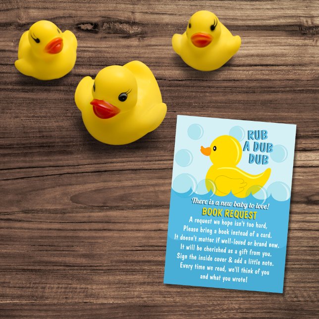 Yellow Rubber Duck Rub A Dub Dub Baby Shower Enclosure Card (Creator Uploaded)