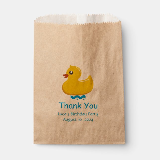 yellow rubber duck- Thank you Favour Bag (Front)