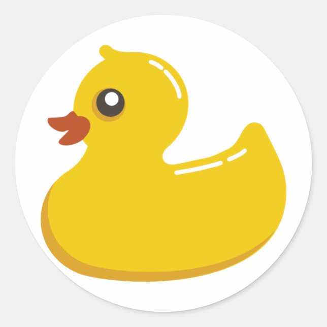 Yellow Rubber Duckie Classic Round Sticker (Front)