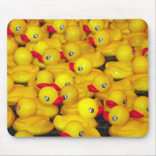 Yellow rubber duckies bath time mousepad