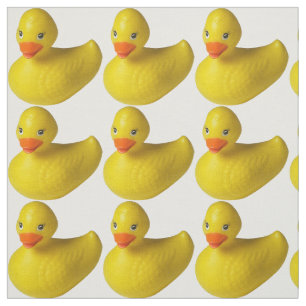 Yellow Rubber Duckies Print Pattern Fabric