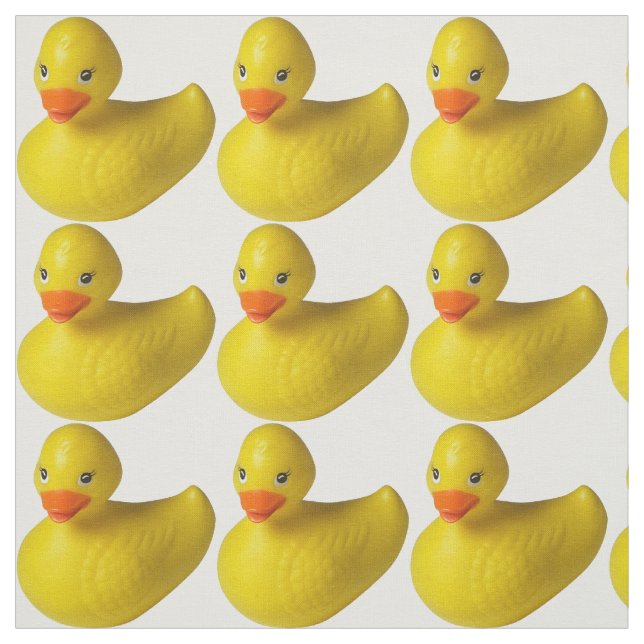 Yellow Rubber Duckies Print Pattern Fabric (Swatch)
